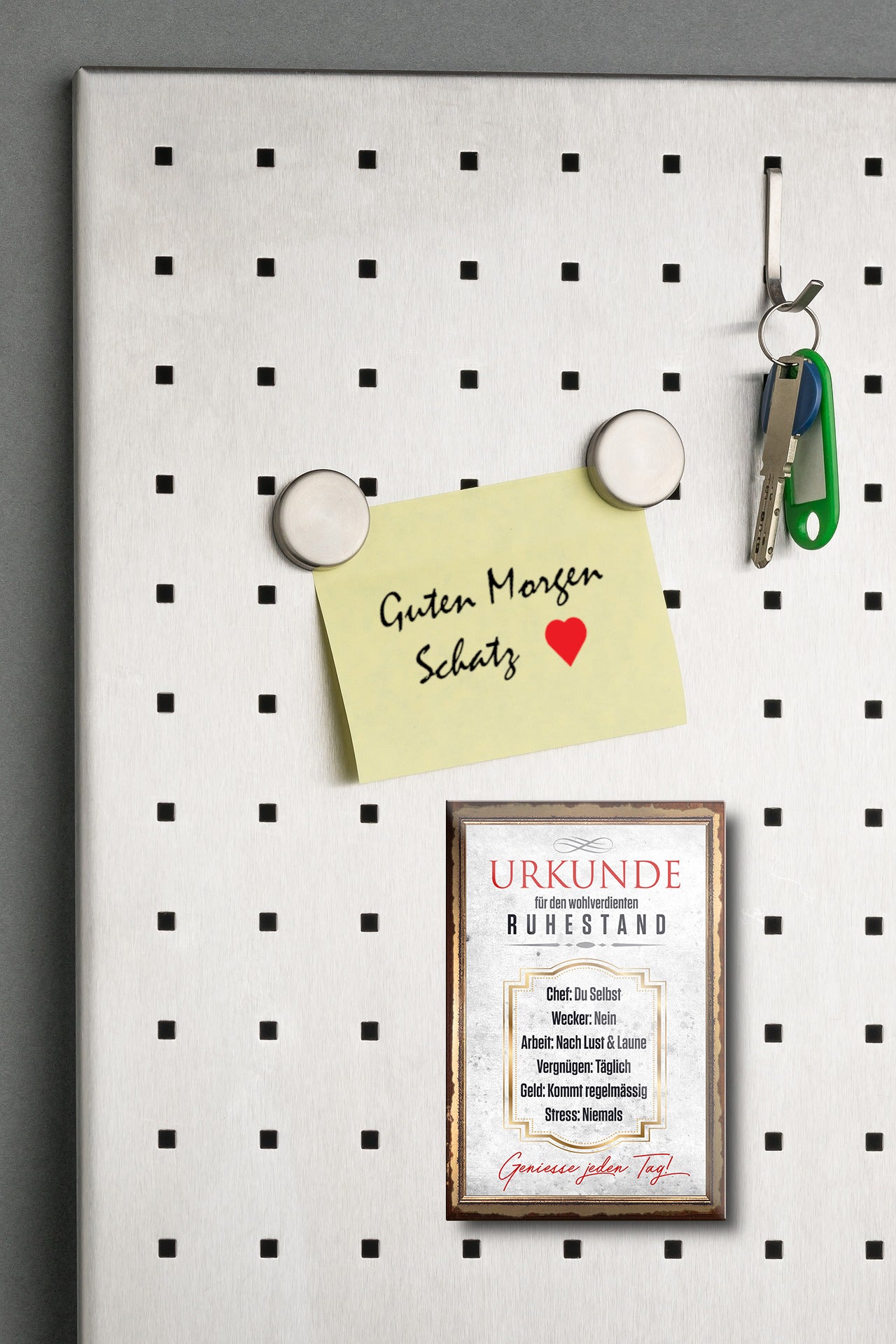 Magnet "Certificate for well-deserved retirement" 9x6x0.3cm