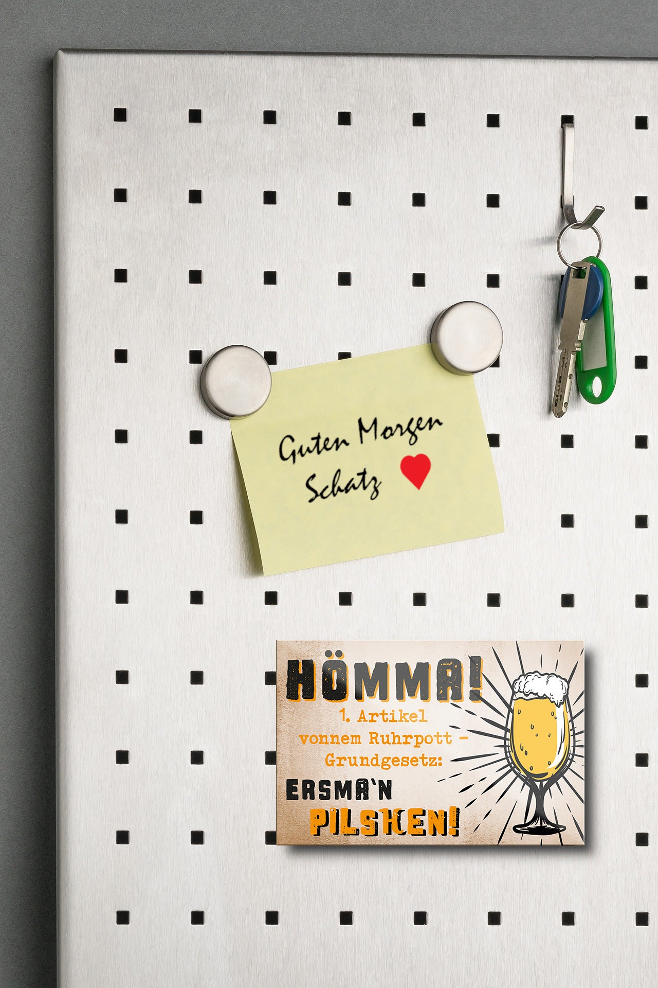 Magnet ''Hömma ersma'n Pilschen'' 9x6x0,3cm