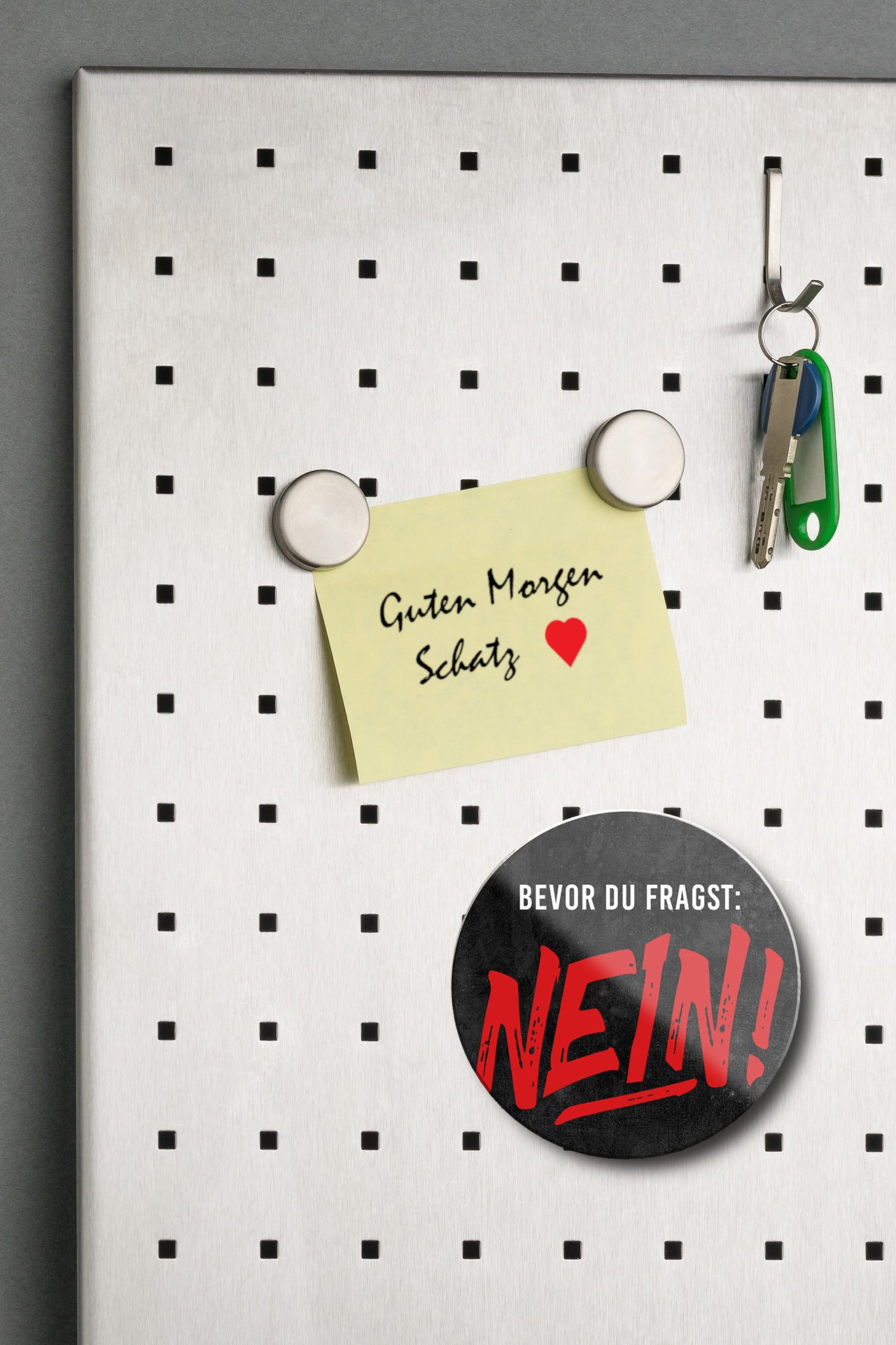 Magnet ''Bevor du fragst NEIN'' 8x8x0,3cm
