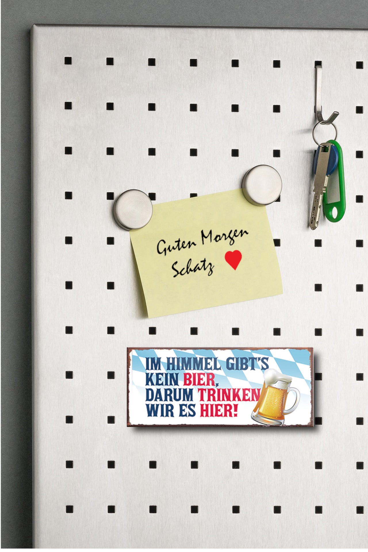 Magnet ''Im Himmel gibt's kein Bier trinken hier'' 9,3x4cm