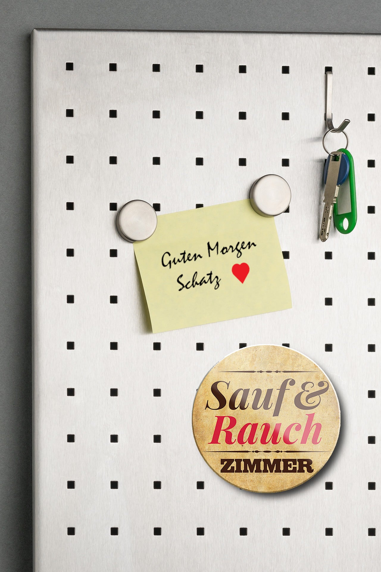 Magnet ''Sauf und Rauch Zimmer'' 8x8x0,3cm