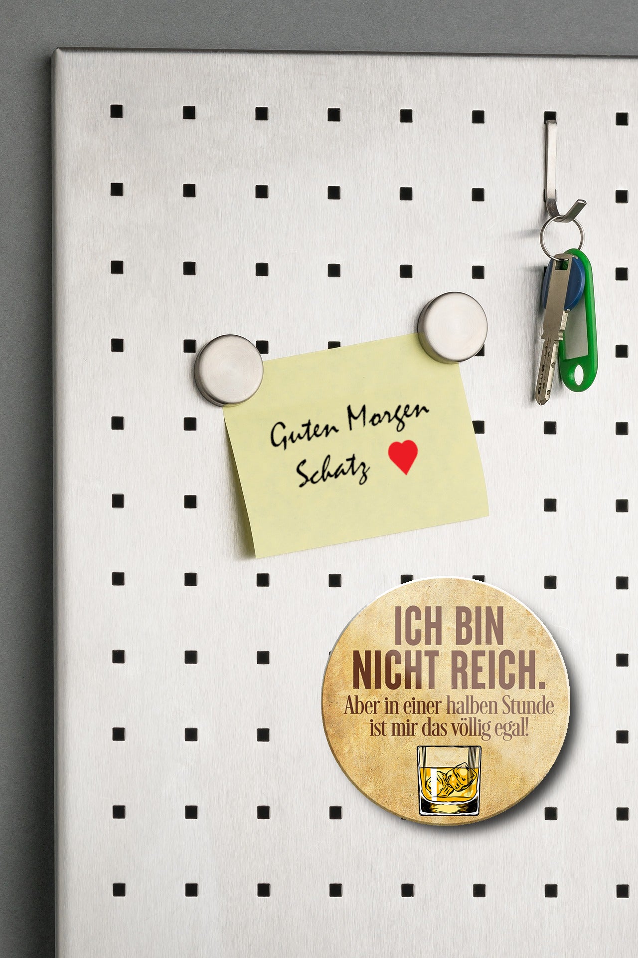 Magnet ''Ich bin nicht reich, aber in einer halben Stunde'' 8x8x0,3cm