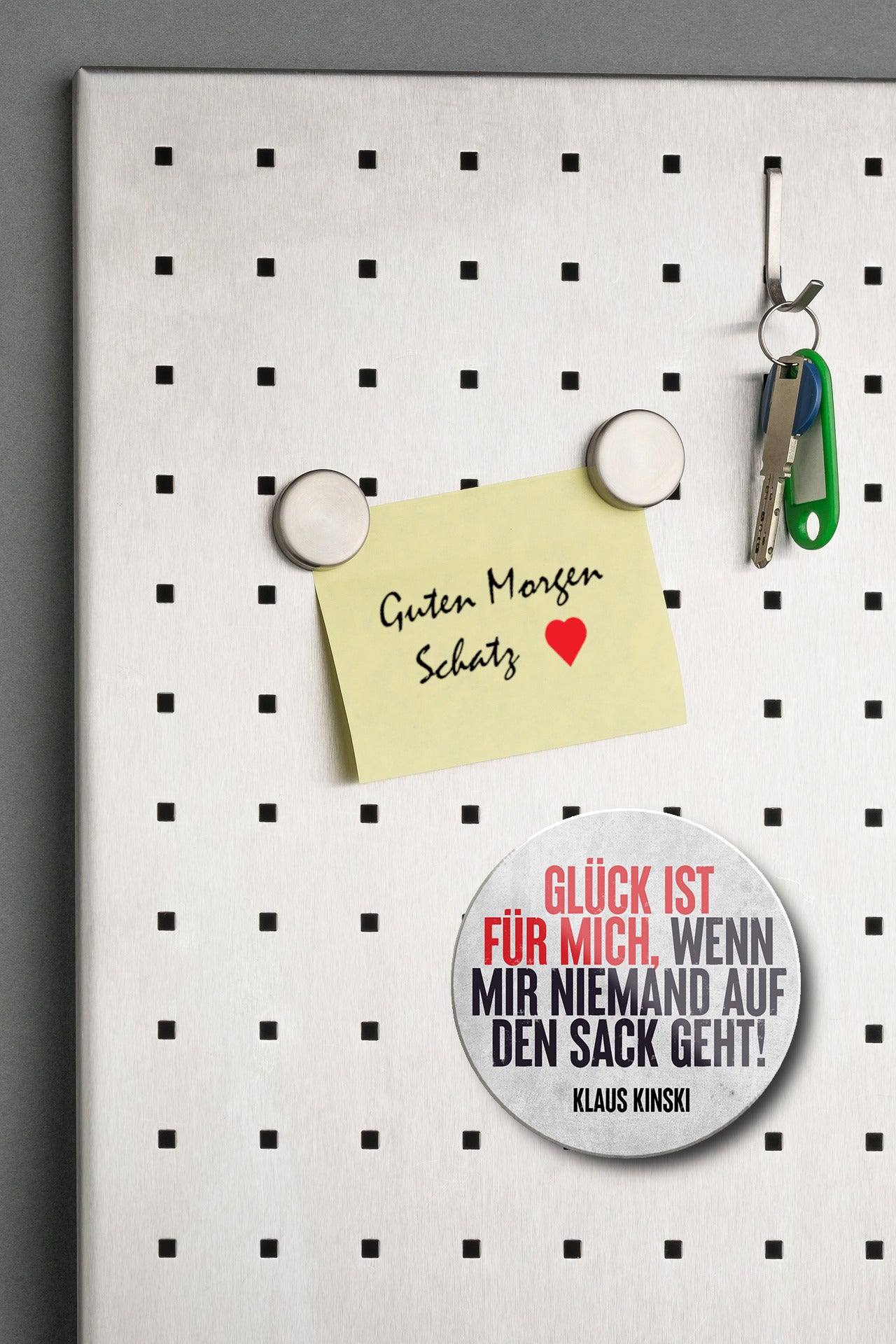 Magnet ''Glück ist für mich, niemand auf Sack geht'' 8x8x0,3cm