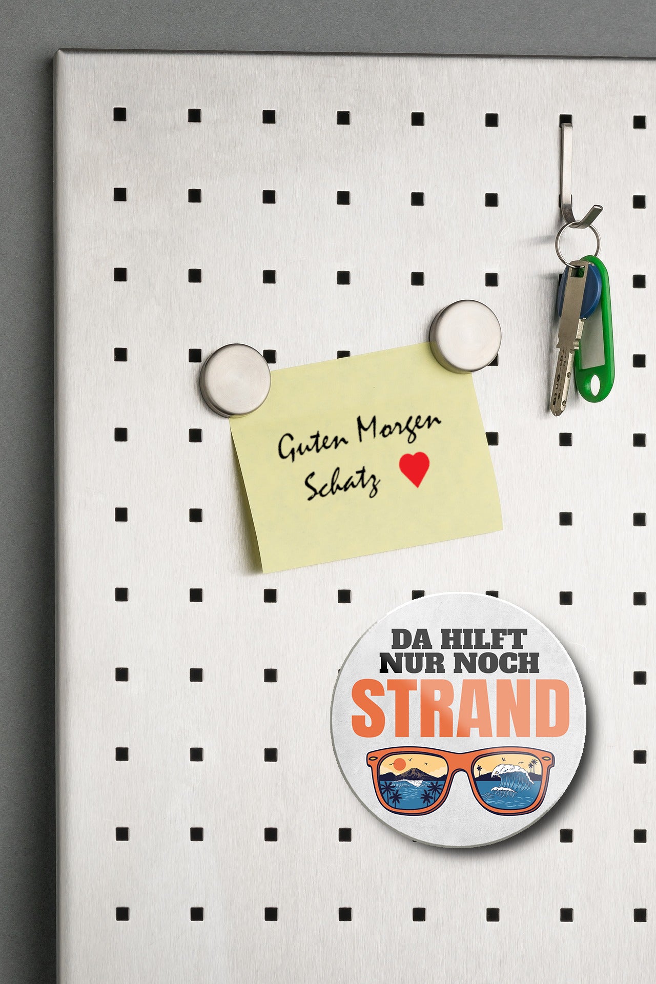 Magnet ''Da hilft nur noch Strand'' 8x8x0,3cm