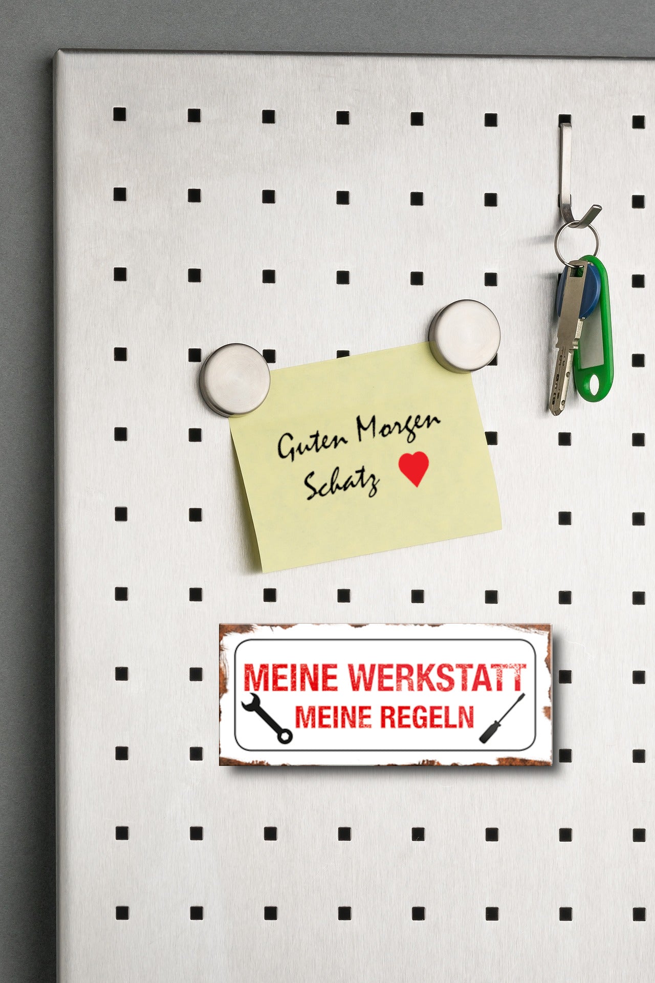 Magnet ''Meine Werkstatt meine Regeln'' 9,3x4cm