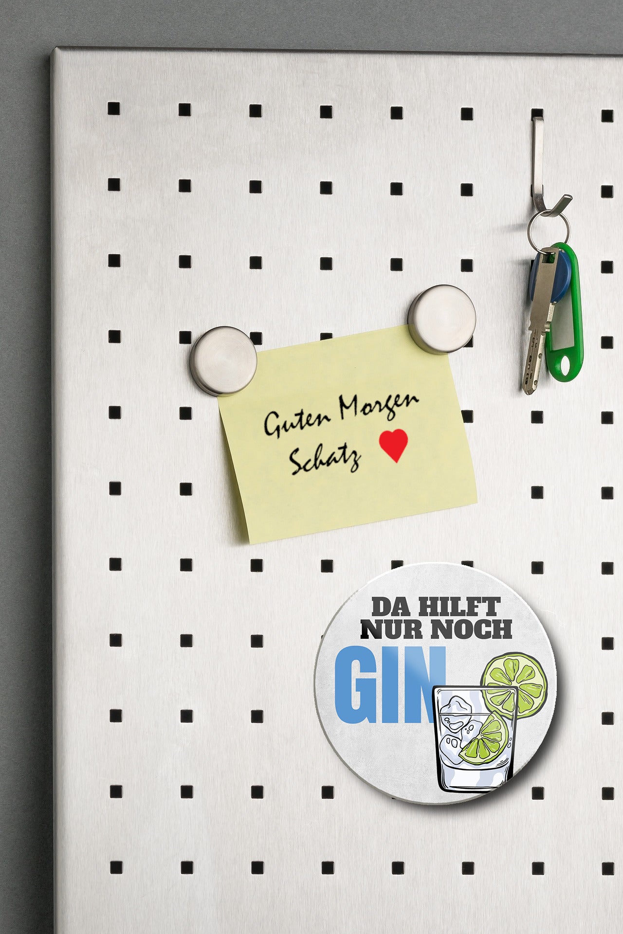 Magnet ''Da hilft nur noch Gin'' 8x8x0,3cm