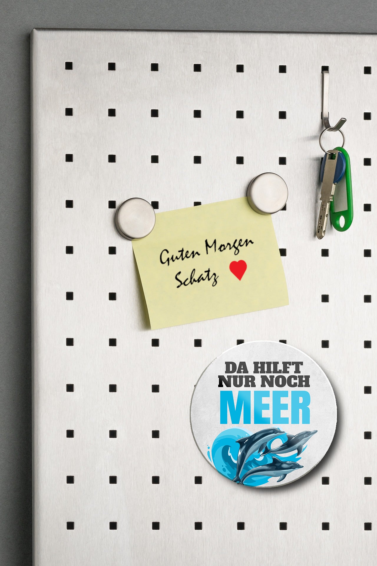 Magnet ''Da hilft nur noch Meer'' 8x8x0,3cm