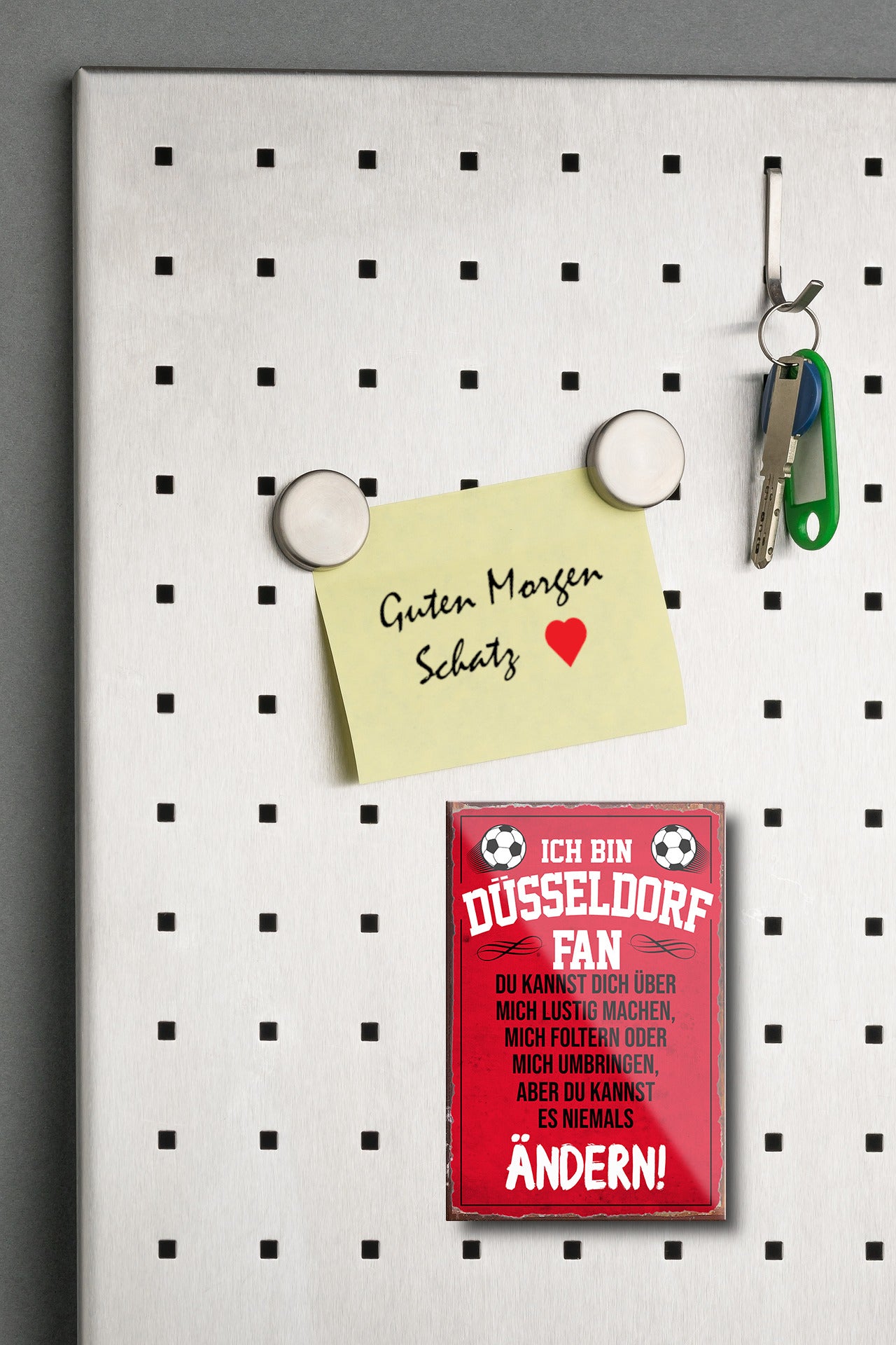 Magnet ''Düsseldorf Fan (weiße schrift)'' 9x6x0,3cm