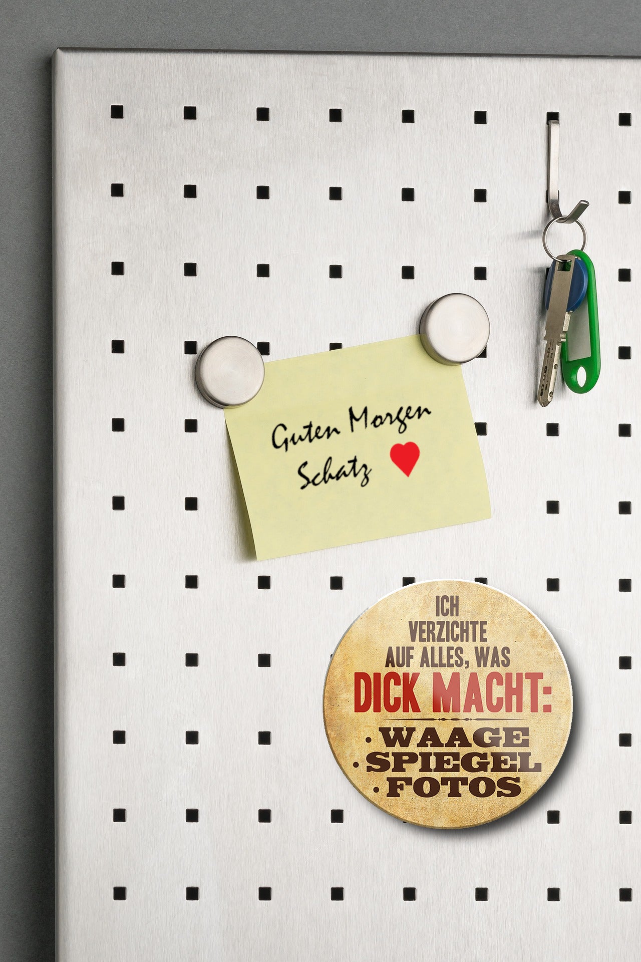 Magnet ''Ich verzichte auf alles, was dick macht'' 8x8x0,3cm