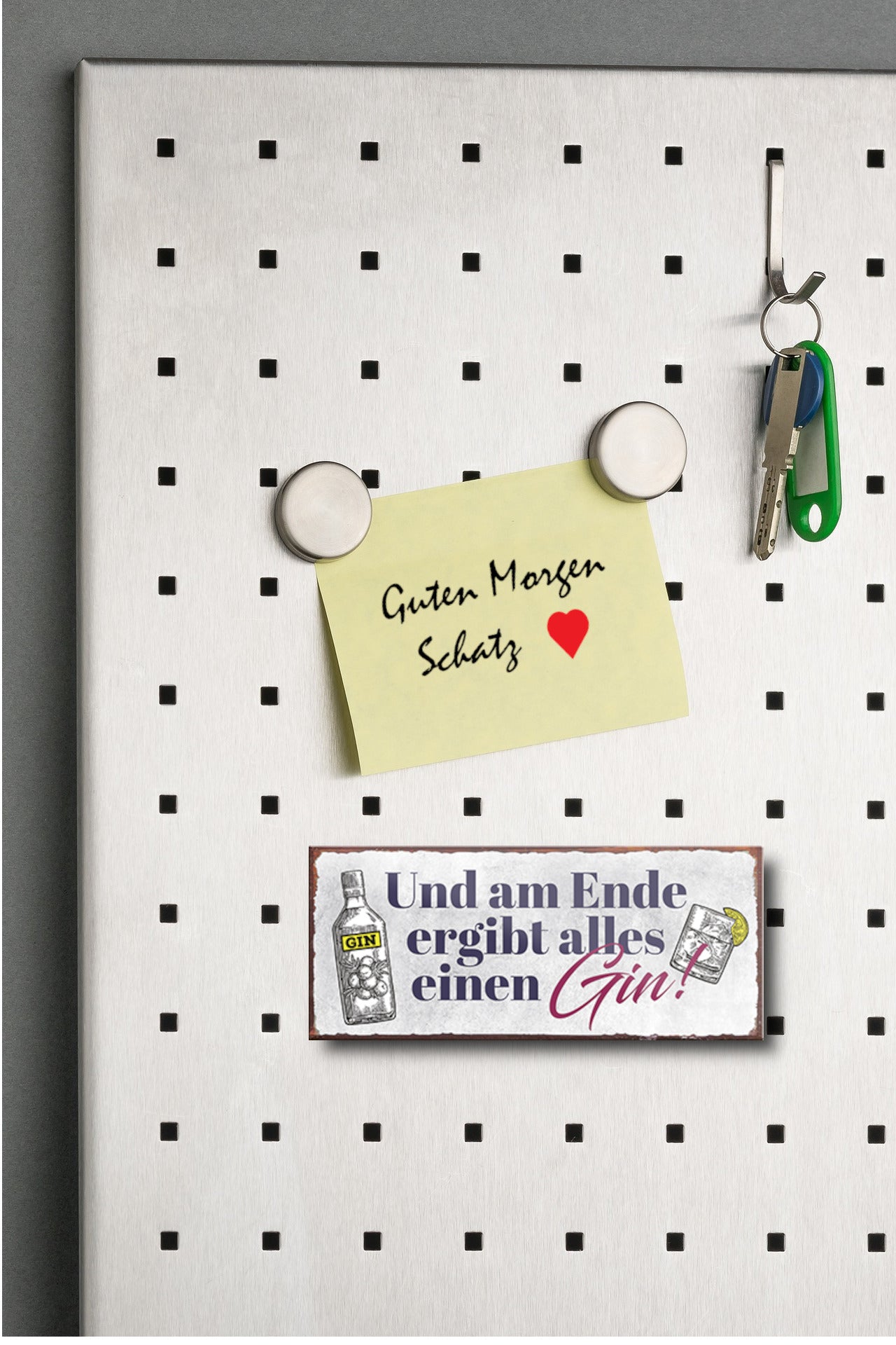 Magnet ''Und am Ende ergibt alles einen Gin (mit flasche)'' 9,3x4cm