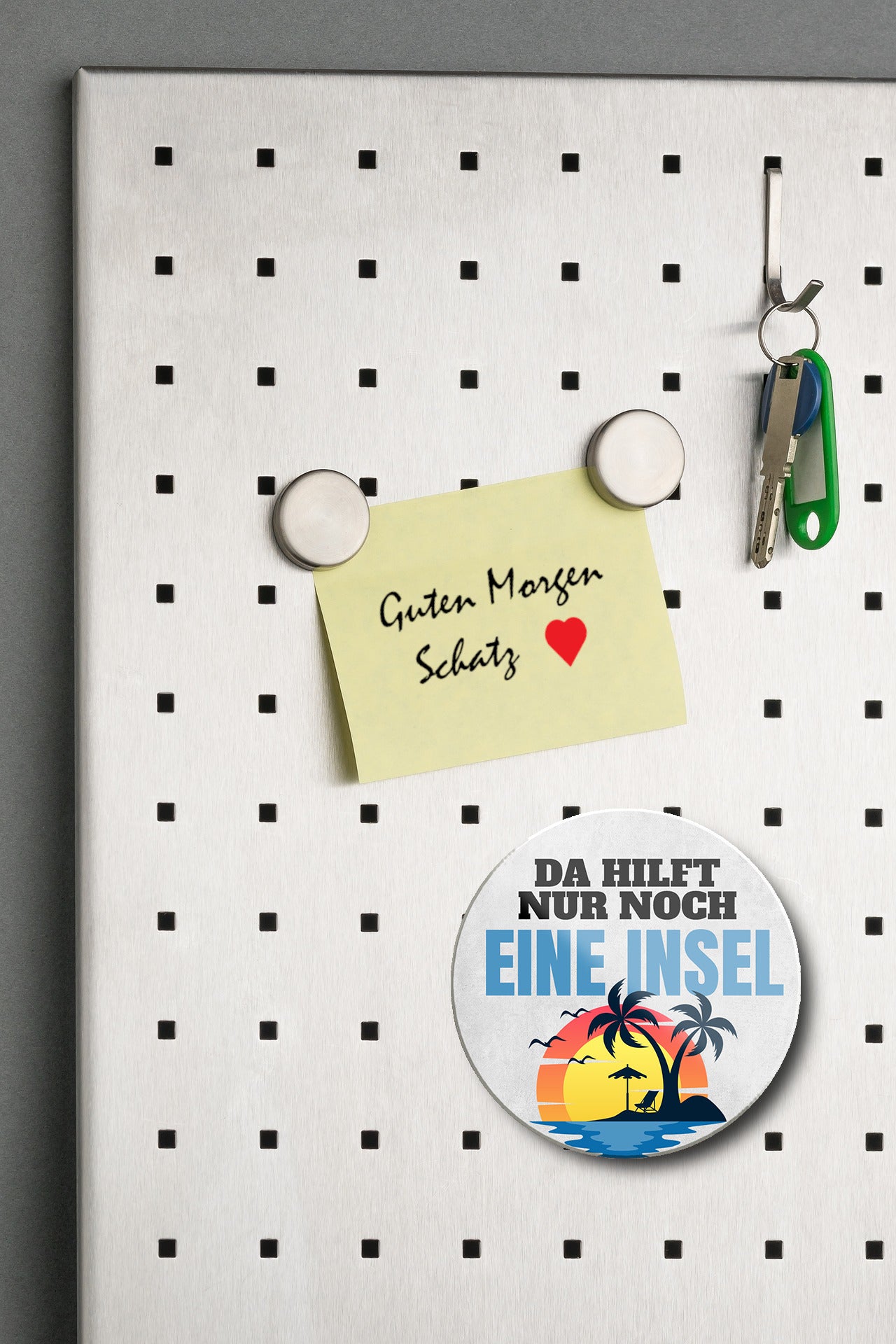 Magnet ''Da hilft nur noch eine Insel'' 8x8x0,3cm
