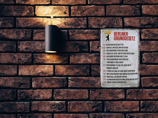 Blechschild ''Berliner Grundgesetz'' 20x30cm