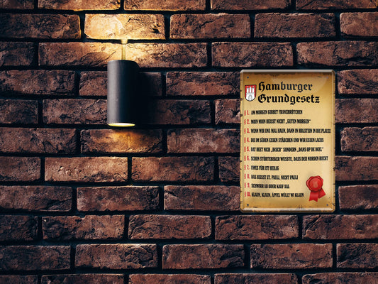 Blechschild ''Hamburger Grundgesetz'' 20x30cm
