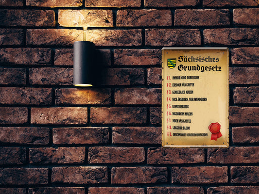 Blechschild ''Sächsisches Grundgesetz'' 20x30cm