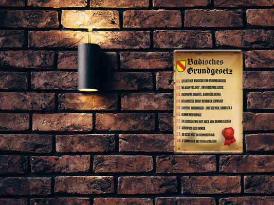 Blechschild ''Badisches Grundgesetz'' 20x30cm