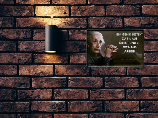 Blechschild ''Ein Genie besteht zu 1% (Einstein)'' 20x30cm