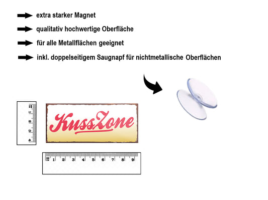 Magnet ''Kuss Zone'' 9,3x4cm