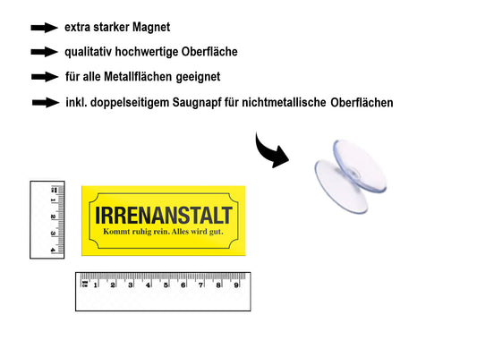 Magnet ''Irrenanstalt'' 9,3x4cm