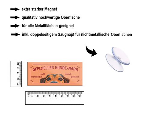 Magnet ''Offizieller Hundenaar (braun)'' 9,3x4cm