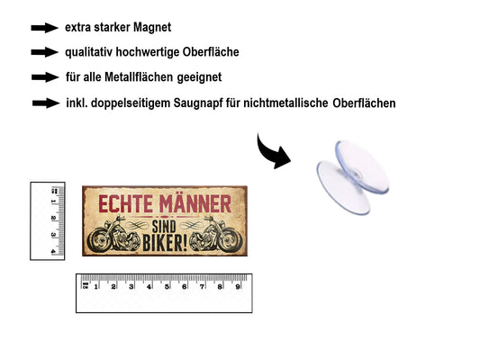 Magnet ''Echte Männer sind Biker'' 9,3x4cm