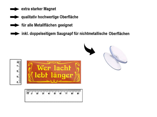 Magnet ''Wer lacht lebt länger'' 9,3x4cm