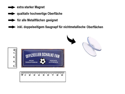 Magnet ''Offizieller Schalke Fan'' 9,3x4cm