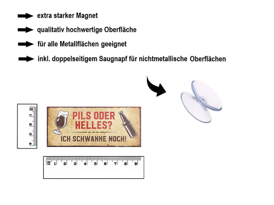 Magnet ''Pils oder Helles'' 9,3x4cm