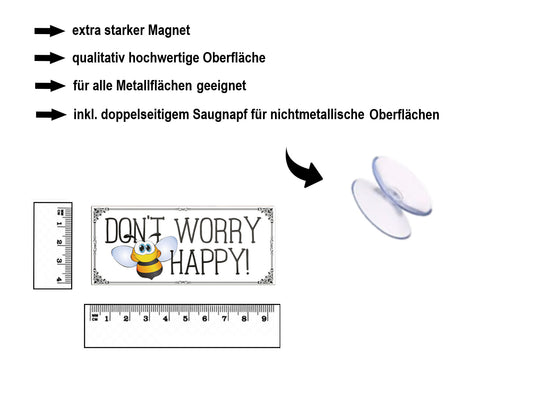 Magnet ''Don't worry BEE happy'' 9,3x4cm