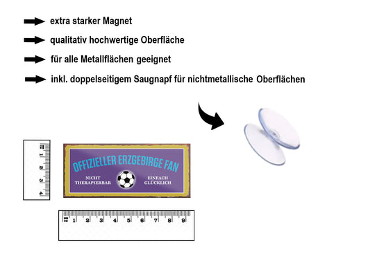 Magnet ''Offizieller Erzgebirge Fan'' 9,3x4cm