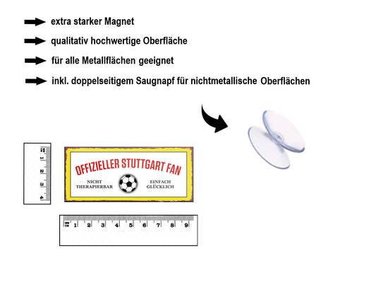Magnet ''Offizieller Stuttgart Fan'' 9,3x4cm