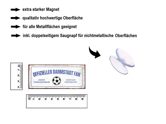 Magnet ''Offizieller Darmstadt Fan'' 9,3x4cm