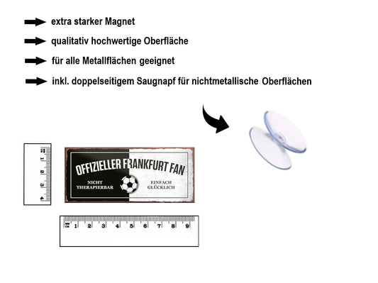 Magnet ''Offizieller Frankfurt Fan'' 9,3x4cm