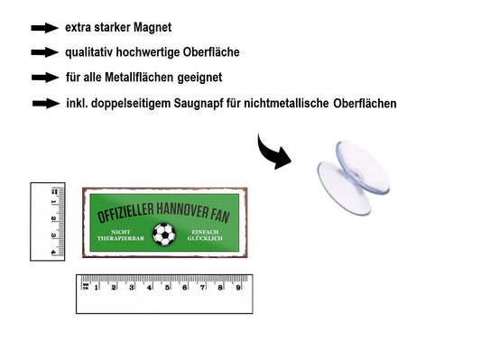 Magnet ''Offizieller Hannover Fan'' 9,3x4cm