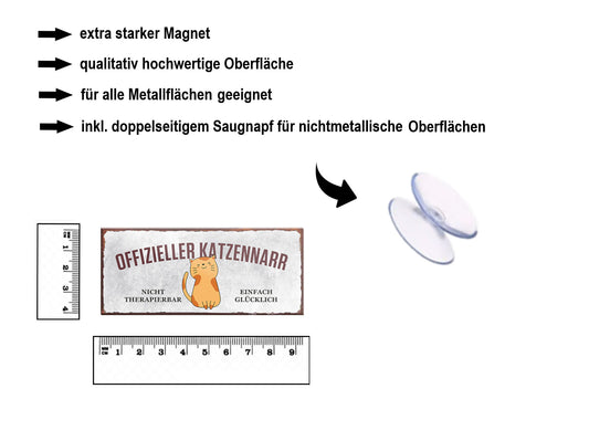 Magnet ''Offizieller Katzennaar (grau)'' 9,3x4cm