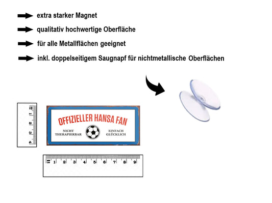Magnet ''Offizieller Hansa Fan'' 9,3x4cm