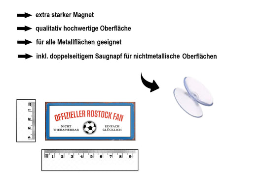 Magnet ''Offizieller Rostock Fan'' 9,3x4cm