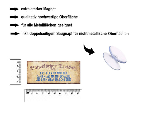 Magnet ''Bayerischer Dreisatz'' 9,3x4cm