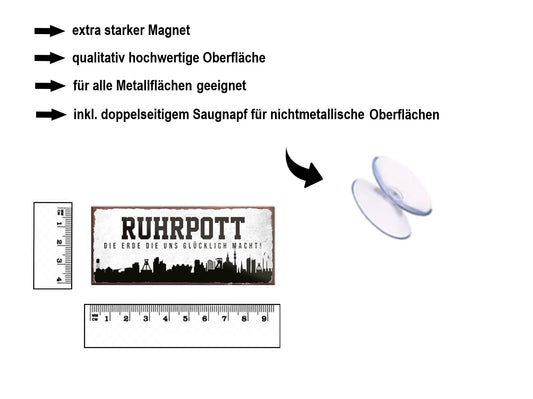 Magnet ''Ruhrpott die Erde die uns glücklich macht'' 9,3x4cm