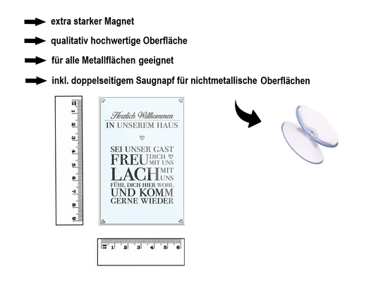 Magnet ''Herzlich Willkommen in unserem Haus'' 9x6x0,3cm