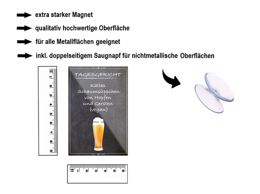 Magnet ''Tagesgericht kaltes Schaumsüppchen'' 9x6x0,3cm