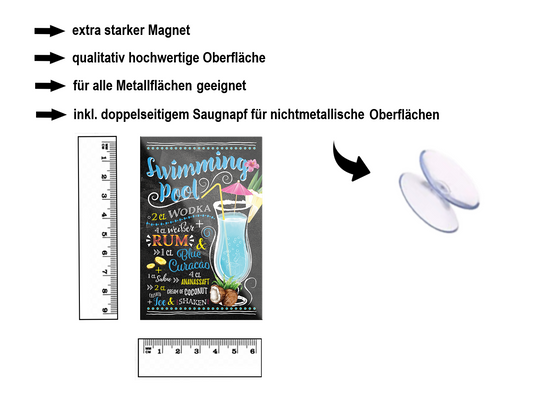 Magnet ''Schwimming Pool'' 9x6x0,3cm