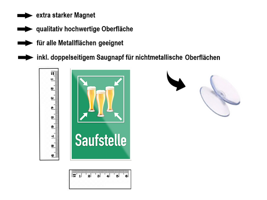 Magnet ''Saufstelle'' 9x6x0,3cm