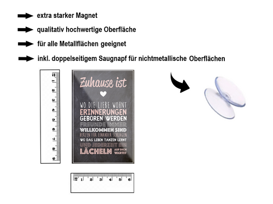 Magnet ''Zuhause ist wo die Liebe wohnt'' 9x6x0,3cm