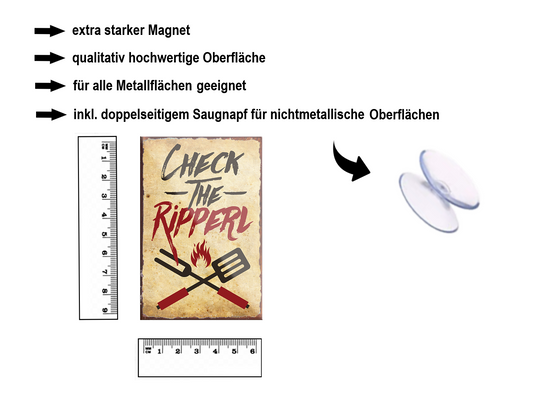 Magnet ''Check the Ripperl'' 9x6x0,3cm