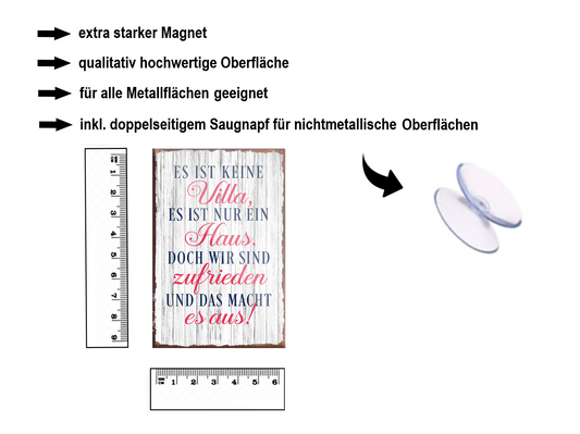 Magnet ''Es ist keine Villa nur ein Haus'' 9x6x0,3cm
