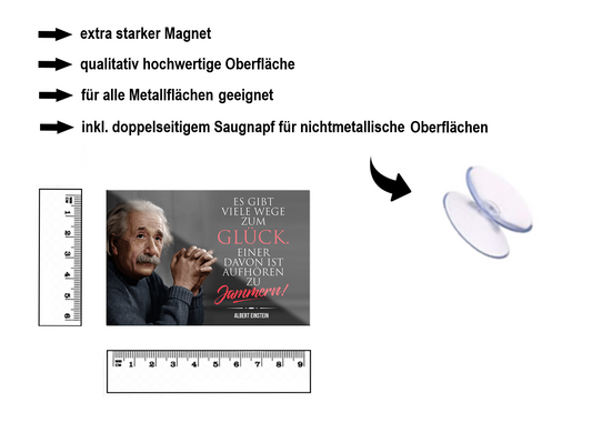 Magnet ''Es gibt viele Wege zum Glück aufhören zu jammern'' 9x6x0,3cm