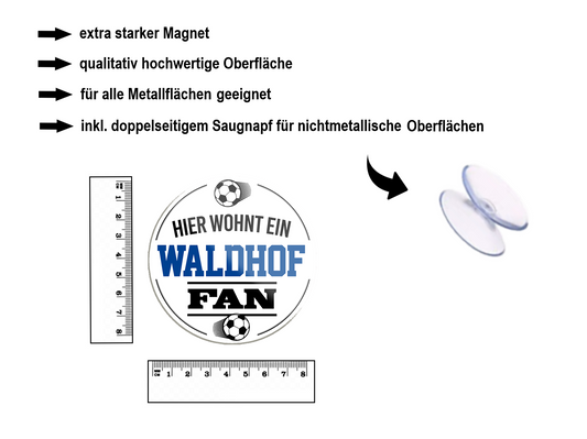Magnet ''Waldhof Fan'' 8x8x0,3cm