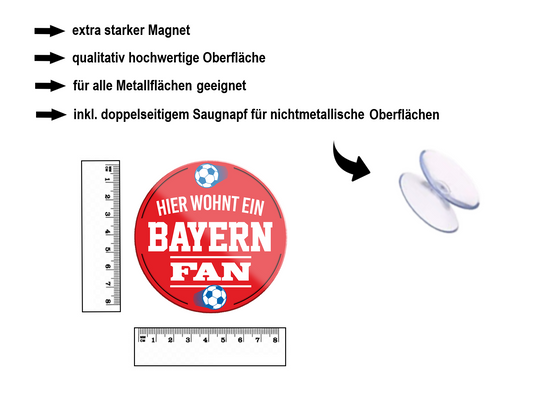 Magnet ''Bayern Fan'' 8x8x0,3cm