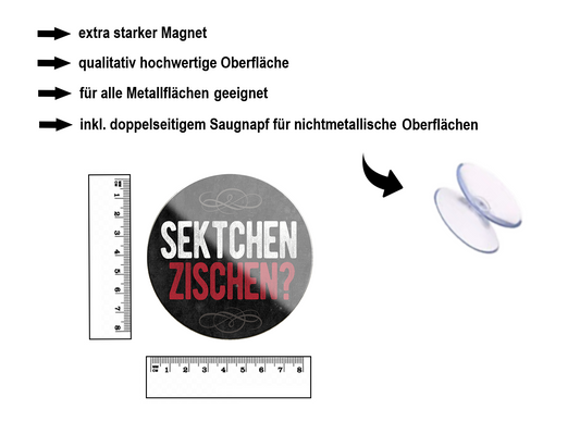 Magnet ''Sparkling wine'' 8x8x0.3cm