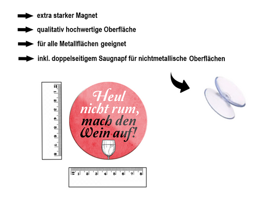 Magnet ''Don't cry, open the wine'' 8x8x0.3cm